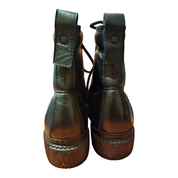 AGL Chunky Platform Black Leather Lace-up Boots Women’s - Size 40/10 - Picture 5 of 10